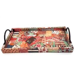 Vintage Decoupaged Tray Paris Theme 8X15" Decorative French Decor Brass Handles